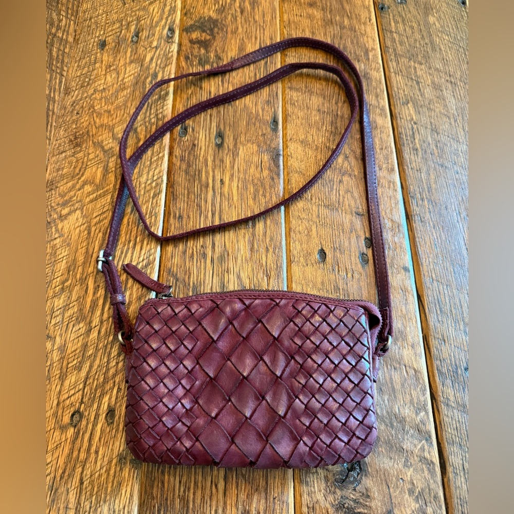 Super Soft Woven Leather Crossbody Bag